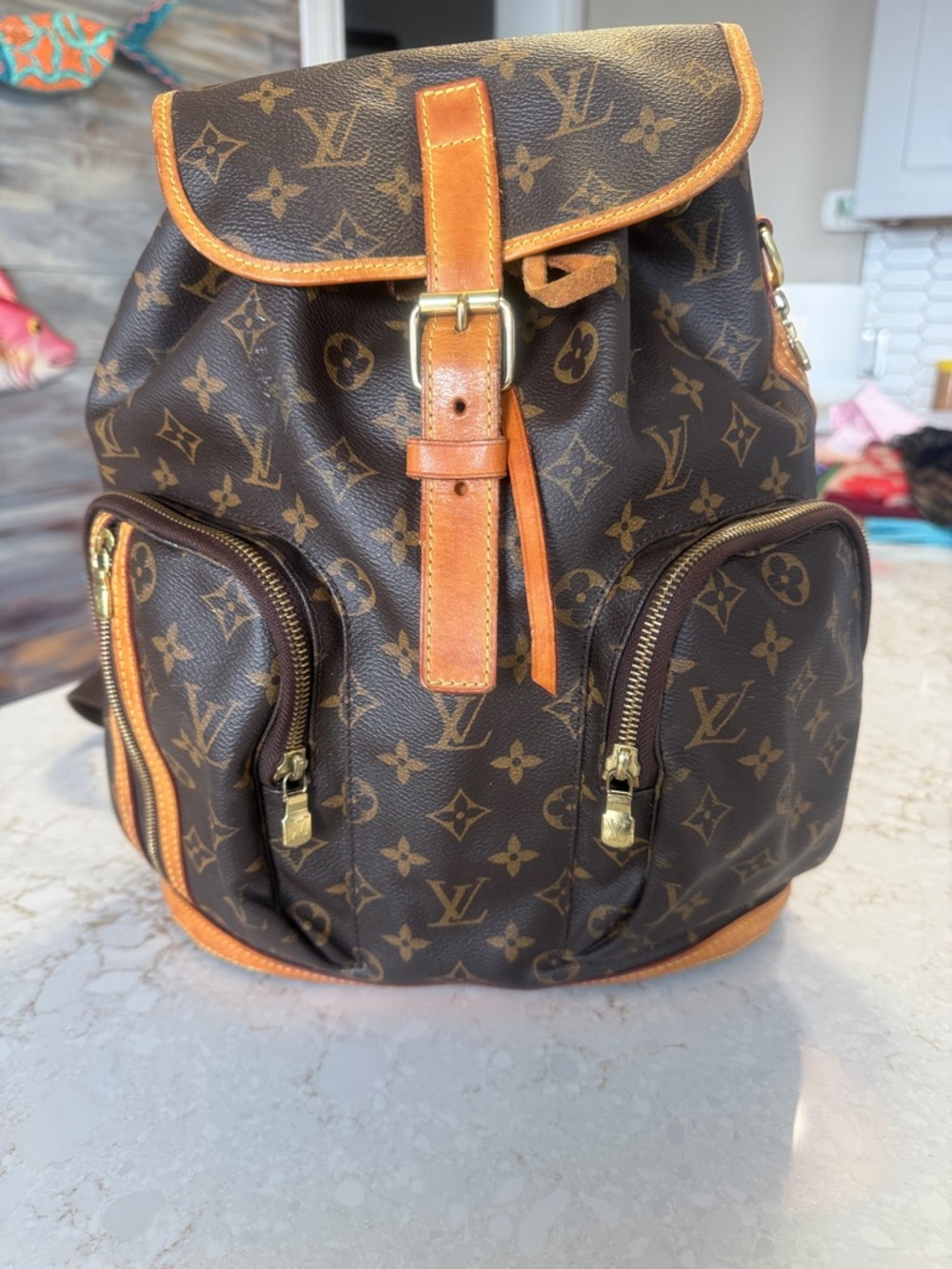 Louis Vuitton Brown and Tan Monogram Backpack